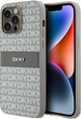 Панель DKNY Leather Mono Stripe & Metal Logo для Apple iPhone 14 Pro Max Beige (3666339260521) - зображення 1