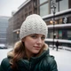 Женская белая вязаная шапка "Классик" от PRIGRIZ, 50-58см - изображение 1