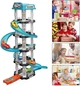 Игрушечный трек парковка Childrens Rail Car 105 деталей 3 машинки многоуровневая парковка дорожные знаки - изображение 5