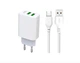 Сетевое зарядное устройство, адаптер XO L85C 2USB/2.4A + Кабель microUSB white - изображение 2