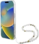 Etui Guess IML Glitter With Pearl Strap MagSafe do Apple iPhone 16 Plus Transparent (GUHMP16MHGCRELST) - obraz 4