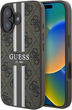 Etui Guess 4G Printed Stripes MagSafe do Apple iPhone 16 Plus Brown (GUHMP16MP4RPSW) - obraz 1