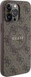 Панель Guess 4G Collection Leather Metal Logo MagSafe для Apple iPhone 13/13 Pro Brown (3666339226404) - зображення 4