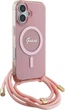 Etui Guess Crossbody Cord Script MagSafe do Apple iPhone 16 Pink (GUHMP16SHCTSGNSP) - obraz 3