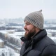 Шапка мужская вязаная ACORN MIX, шапка-желудь, бени ручной работы от PRIGRIZ, 52-58 см - изображение 2
