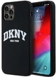 Etui DKNY Liquid Silicone White Printed Logo MagSafe do Apple iPhone 12/12 Pro Black (3666339266608) - obraz 1