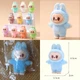 Флокована фігурка монстр LABUBU The Monsters Exciting Macaron 4,5 см Лабубу флок блакитний - изображение 3