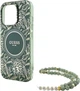 Etui Guess IML Flowers Allover Electro With Pearl Strap MagSafe do Apple iPhone 16 Pro Max Green (GUHMP16XHCPOFPA) - obraz 5