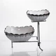 Фруктовница на 2 яруса Yiwu 2561-1AS фуршетная 27×21×25 см Белая с серебром (XIT-2561-1AS) - изображение 4