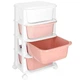 Полиця для іграшок Springos HA0212 з 4 шухлядами на колесах Рожево-біла (5908455300476) - зображення 6