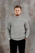 Мужской свитер на молнии ART KNIT серый, L 038886 - изображение 1