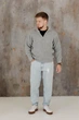 Мужской свитер на молнии ART KNIT серый, L 038886 - изображение 6