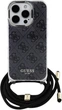 Etui Guess Crossbody Cord 4G Print do Apple iPhone 16 Pro Black (GUHCP16LHC4SEK) - obraz 1