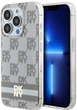 Etui DKNY IML Checkered Mono Pattern & Printed Stripes MagSafe do Apple iPhone 14 Pro Max Beige (3666339269487) - obraz 1