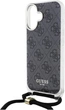 Etui Guess Crossbody Cord 4G Print do Apple iPhone 16 Black (GUHCP16SHC4SEK) - obraz 5