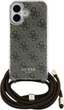 Etui Guess Crossbody Cord 4G Print do Apple iPhone 16 Brown (GUHCP16SHC4SEW) - obraz 1