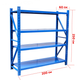 Стелаж металевий RIAS IG-500 підвищеної міцності до 500 кг 250x200x60 см Blue (3_07935) - зображення 8