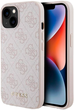 Etui plecki Guess 4G Metal Gold Logo do Apple iPhone 13/14/15 Pink (3666339171780) - obraz 1