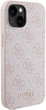 Etui plecki Guess 4G Metal Gold Logo do Apple iPhone 13/14/15 Pink (3666339171780) - obraz 4