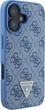 Панель Guess Leather 4G Triangle Strass для Apple iPhone 16 Blue (GUHCP16SP4TDPB) - зображення 4