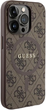 Etui plecki Guess 4G Collection Leather Metal Logo MagSafe do Apple iPhone 14 Pro Brown (3666339226442) - obraz 4