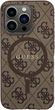 Etui plecki Guess 4G Collection Leather Metal Logo MagSafe do Apple iPhone 15 Pro Brown (3666339226480) - obraz 2