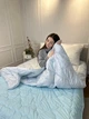 Одеяло двуспальное двойное 4 сезона из холлофайбера Arda 21556 175х215 см голубое 5161232 - изображение 6