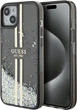 Панель Guess Liquid Glitter Gold Stripes для Apple iPhone 15 Plus/14 Plus Black (GUHCP15MLFCSEGK) - зображення 1