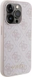 Панель Guess 4G Metal Gold Logo для Apple iPhone 15 Pro Pink (GUHCP15LG4GFPI) - зображення 4