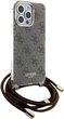 Etui Guess Crossbody Cord 4G Print do Apple iPhone 15 Pro Brown (GUHCP15LHC4SEW) - obraz 3
