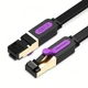 Патч корд сетевой кабель LAN RJ45 Vention Flat Ethernet Patch Cable (1.5m, 10Gbps, Cat.7). Black - изображение 1