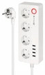 Listwa sieciowa Kruger&Matz KM2250 4 gniazda typu niemieckiego i 4xUSB 2100 mA Connect P6 Tuya (5901890122207) - obraz 1