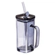 Кружка стеклянная с крышкой и трубочкой Light House LG-30146 GR 280 мл серая - изображение 1