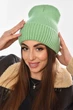 Шапка женская на флисе зеленого цвета Fashion (208470) - изображение 1