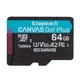 Карта пам'яті microSDXC, 64Gb, Kingston Canvas Go! Plus, Class 10 UHS-I U3 V30 A2, без адаптера, до 200 МБ/с (SDCG4/64GBSP) - изображение 1