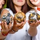 Елочная игрушка набор 3 шт Rizdviani Istorii Украинские истории Петриківка Золотий 10 см (4820001165425) - изображение 2