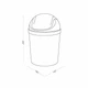 Ведро для мусора настольное MBM HOME BIN-10 1.6L GRAY пластиковое серое - изображение 10