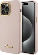 Панель Guess Silicone Script Metal Logo & Frame для Apple iPhone 15 Pro Max Pink (3666339149215) - зображення 1