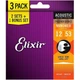 Струны для акустической гитары Elixir 3 Pack 16545 Nanoweb Phosphor Bronze Light Acoustic Guitar Strings 12/53 - изображение 2