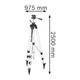Штатив для нивелира Bosch Professional BT250 для оптических нивелиров, 1/4", 97.5-250см, 3.4кг (0.601.096.A00) - изображение 6