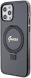 Etui plecki Guess Ring Stand Script Glitter MagSafe do Apple iPhone 12 / 12 Pro Black (GUHMP12MHRSGSK) - obraz 2