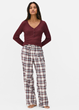Пижамные хлопковые штаны Primark Flannel Pyjama Set XXS Для дома и сна Бордовый (8870) - изображение 2