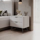 Тумба прикроватная Perfect Home Lante 2S 38x55.3x63.2 см, 2 ящика, черные ножки Белый (000012377626) - изображение 5
