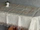 Скатерть тканевая с кружевом 150x220 см 80384/beige - изображение 1