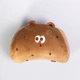Подушка анатомическая для путешествий автобуса отдыха дома коричневый Cookie Bear поясничная memory плюшевая поддержка велюр Yiwu - изображение 1