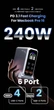 Зарядний пристрій 6-in-1 Asometech HW186 GaN 240W для швидкого заряджання iPhone MacBook ноутбуків PD3.1 Grey - изображение 5