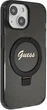 Панель Guess Ring Stand Script Glitter MagSafe для Apple iPhone 15 Plus/14 Plus Black (3666339156336) - зображення 4