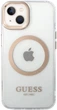 Панель Guess Metal Outline Magsafe для Apple iPhone 15 Plus/14 Plus Transparent/Gold (3666339196905) - зображення 1