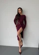 Жіноча вечірня міді сукня з розрізом Uaclothes 42-44 Бордовий (like35980-164021349) - зображення 2
