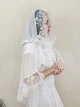 Женская накидка-палантин в храм Family Tradition шифон с кружевом пелерина 70 см белая Алина - изображение 2